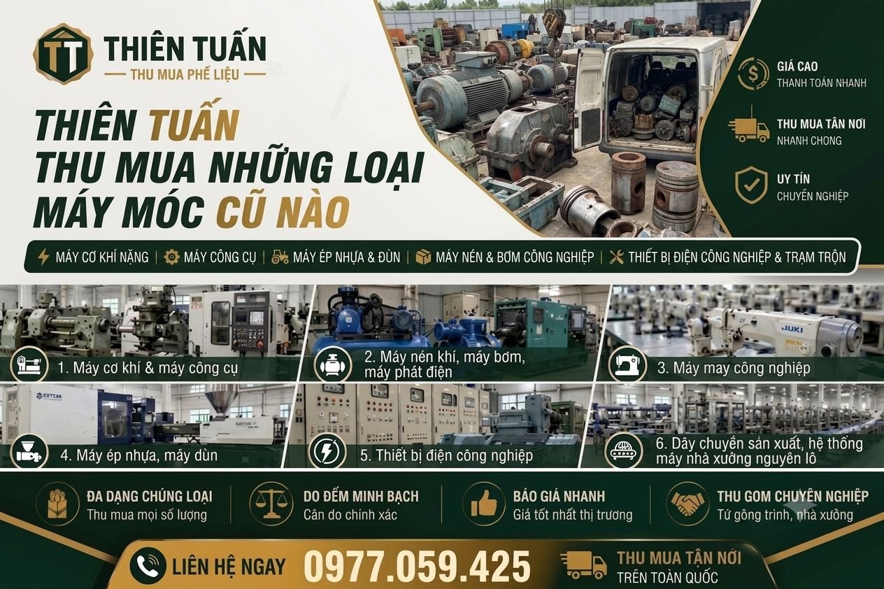 Các loại máy móc cũ được thu mua