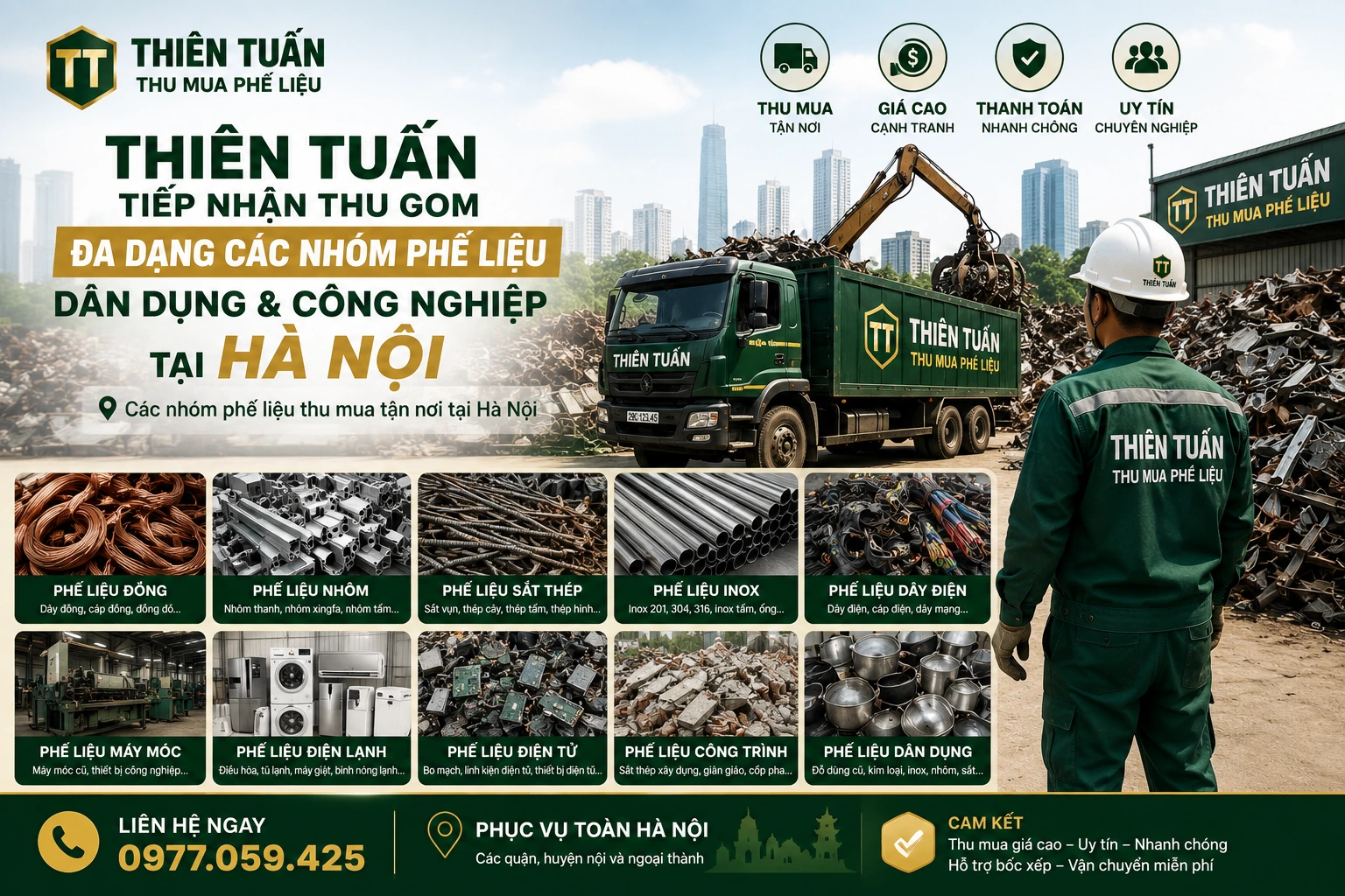 Các nhóm phế liệu thu mua tận nơi tại Hà Nội