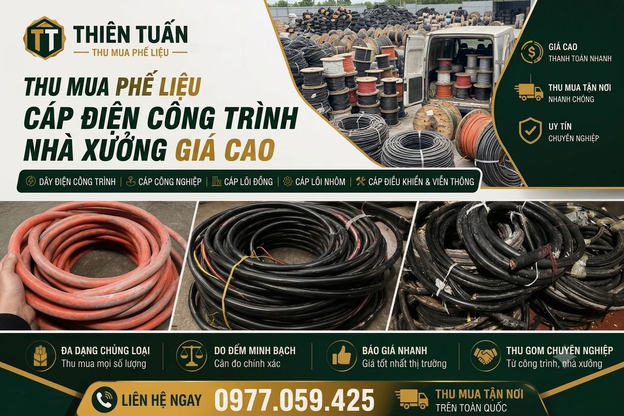 Thu mua dây cáp điện công trình nhà xưởng