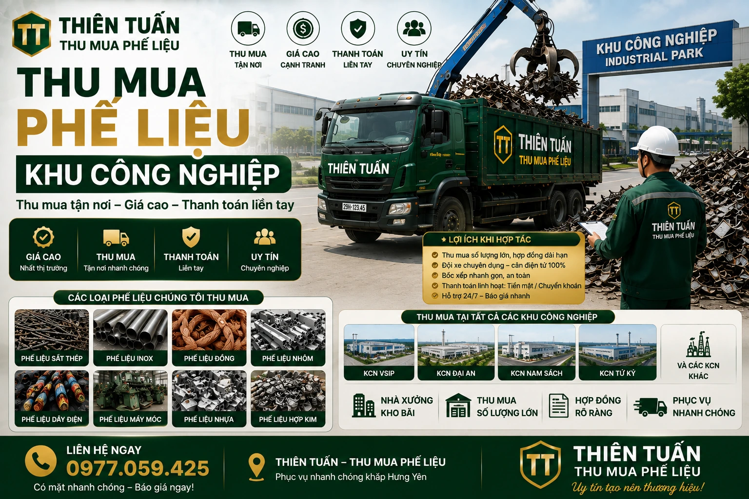 Thu mua phế liệu KCN nhà xưởng tại Hòa Bình