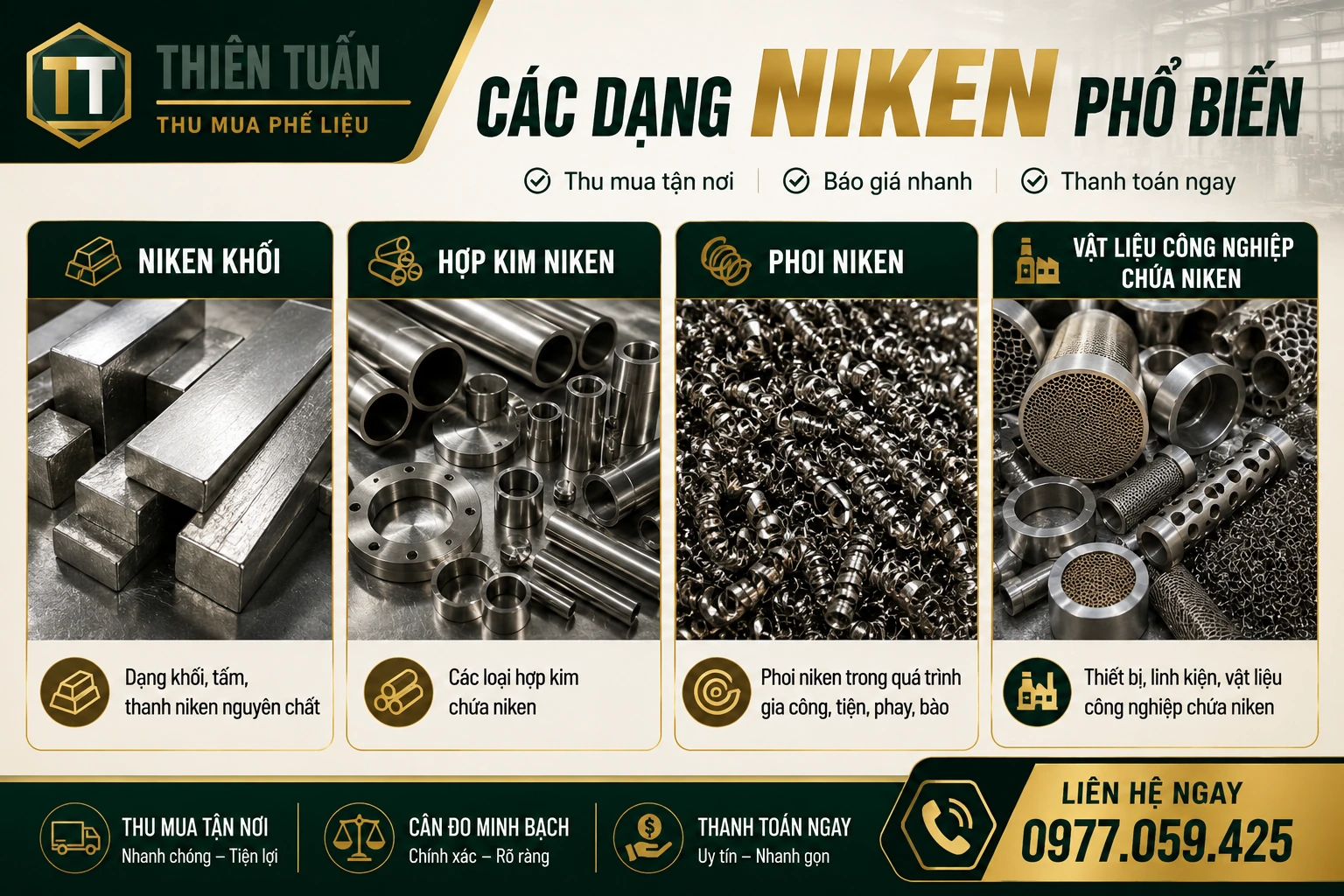 Cac danh muc phe lieu niken thu mua