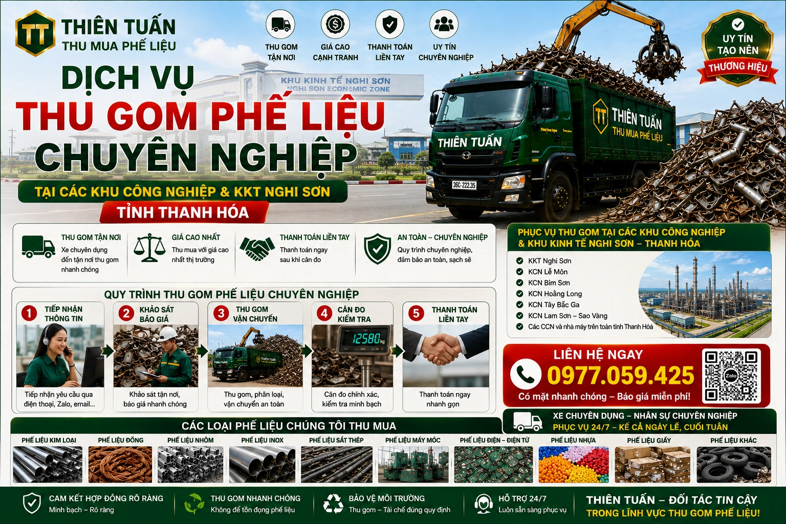 Thu mua phế liệu KCN nhà xưởng tại Thanh Hóa