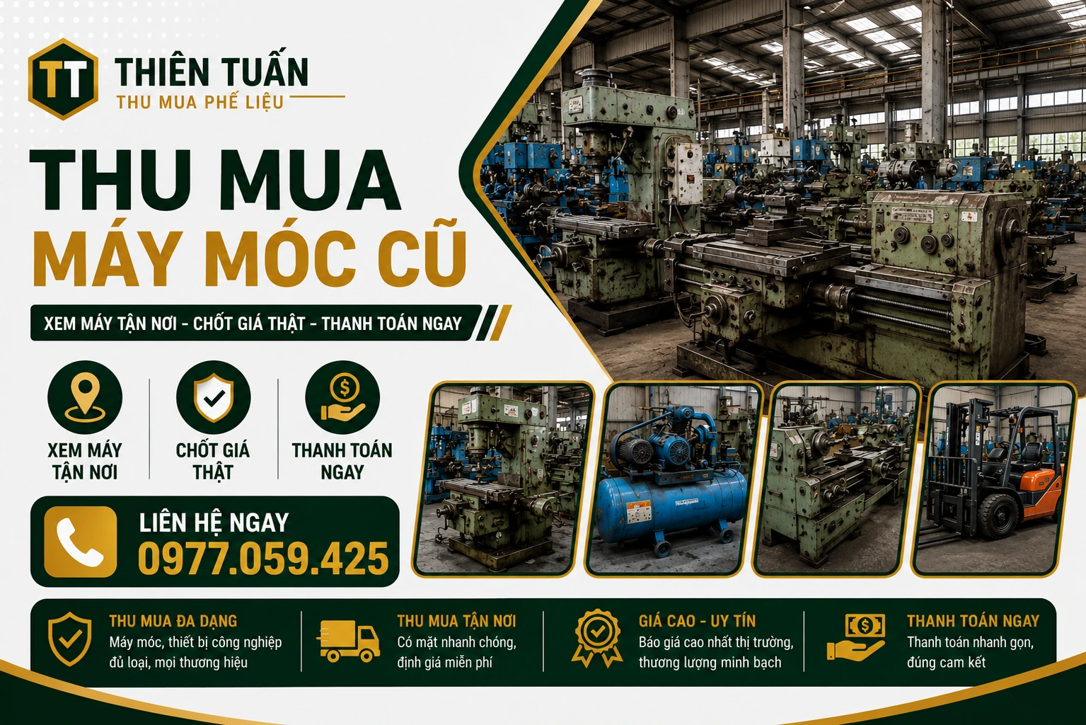 Thu mua máy móc cũ giá cao tận nơi