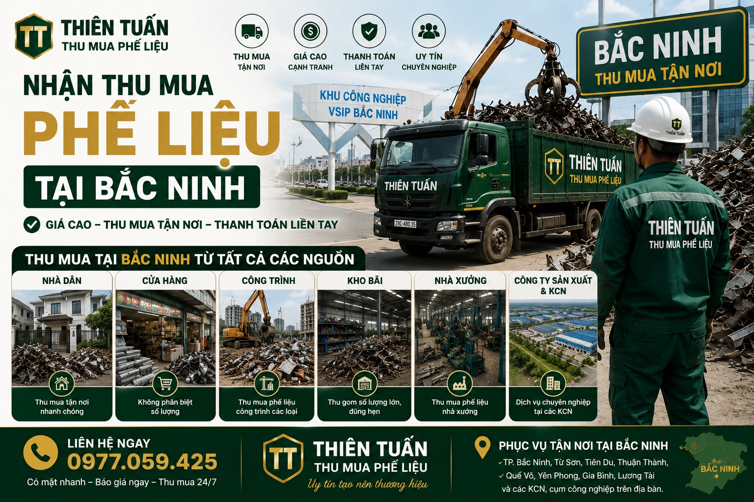 Thu mua phế liệu KCN nhà xưởng tại Bắc Ninh