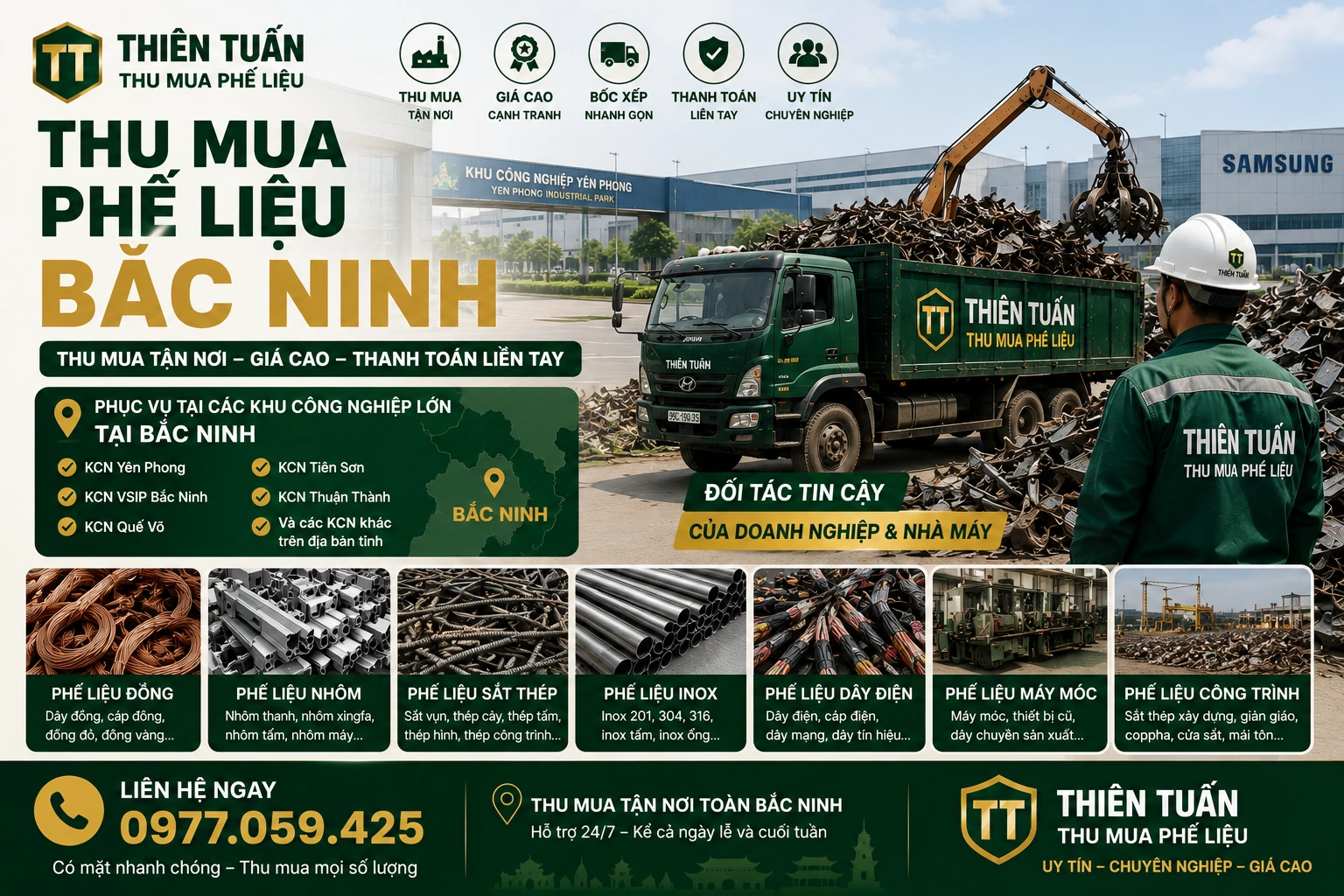 Thu mua phế liệu Bắc Ninh giá cao tận nơi tại các KCN