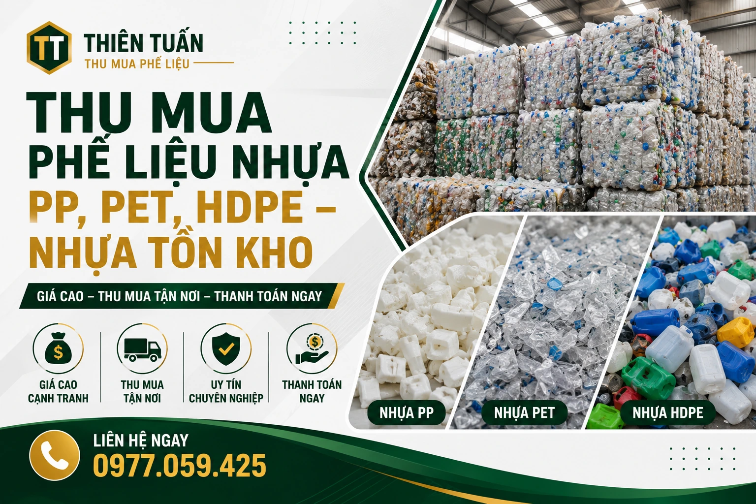 Thu mua phế liệu nhựa giá cao tận nơi